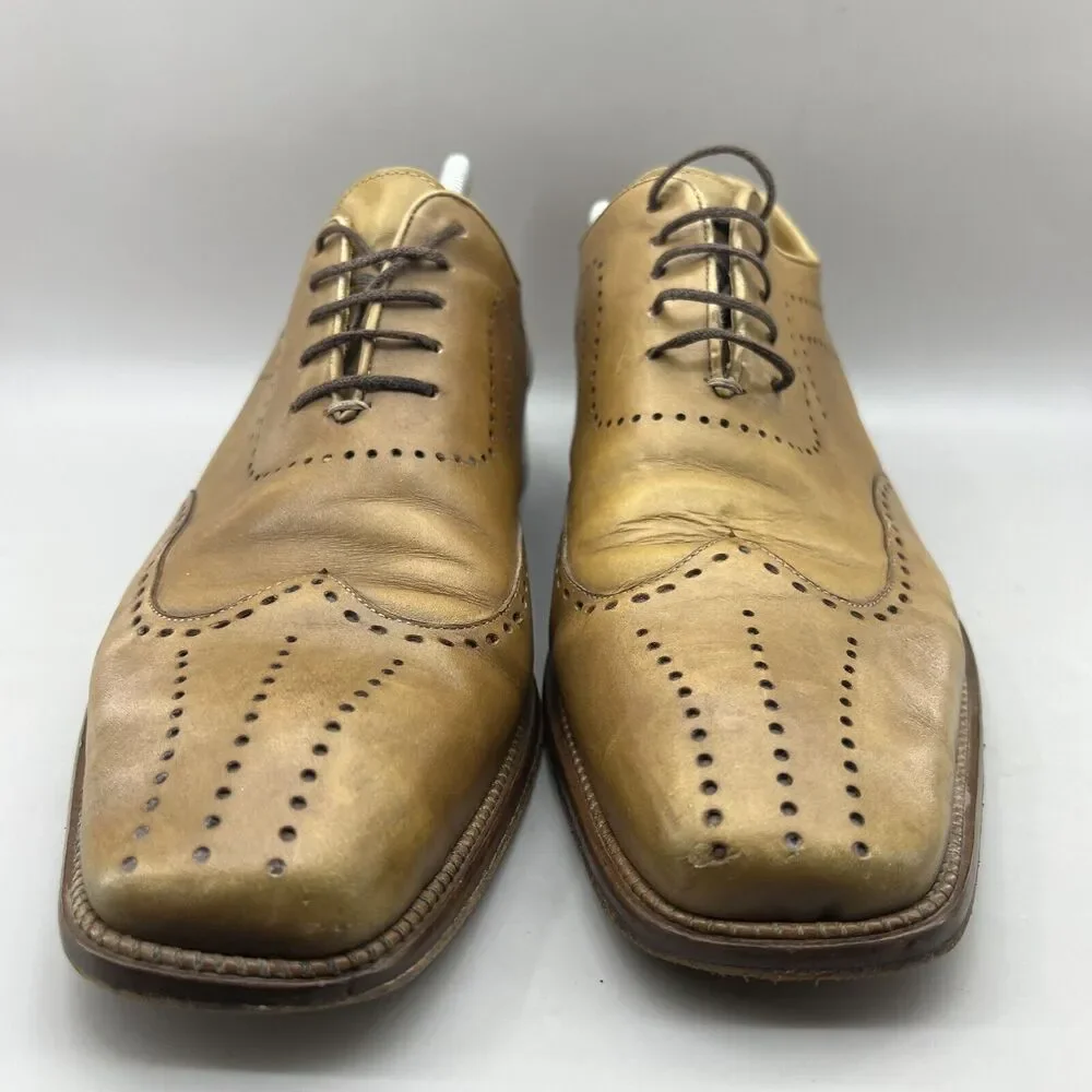 Mezlan Alexander Oxford‎ Shoes Men Size 11 M Tan Brown Wingtip Lace Up Low Dress